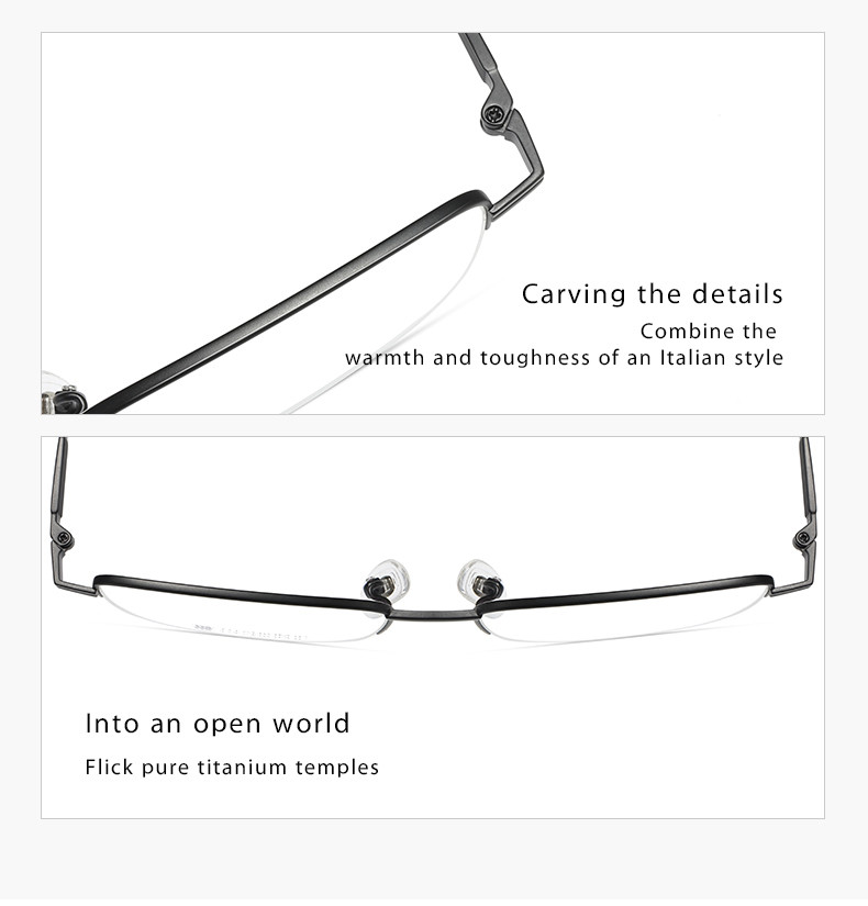 Prescription Available Titanium Frame Eyeglasses Customized B Grade FDA Certified