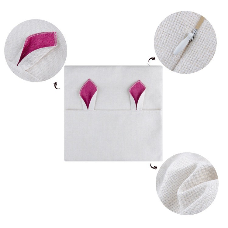 Creative Sublimation Blank Linen Pillow Case With Pocket And Rabbit Ear For Easter Day