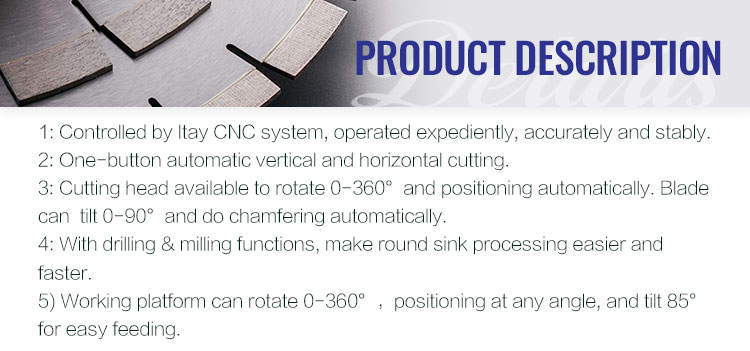 Bridge Saw Machine for Stone Slab Cutting of Granite Marble Quartz Dekton Porcelain