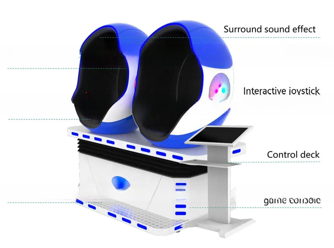 Dreamland factory direct sales VR Parks Dynamic 2 Seats 9D VR Eggs Cinema 9D Simulador de Cinema Virtual Reality Supplier