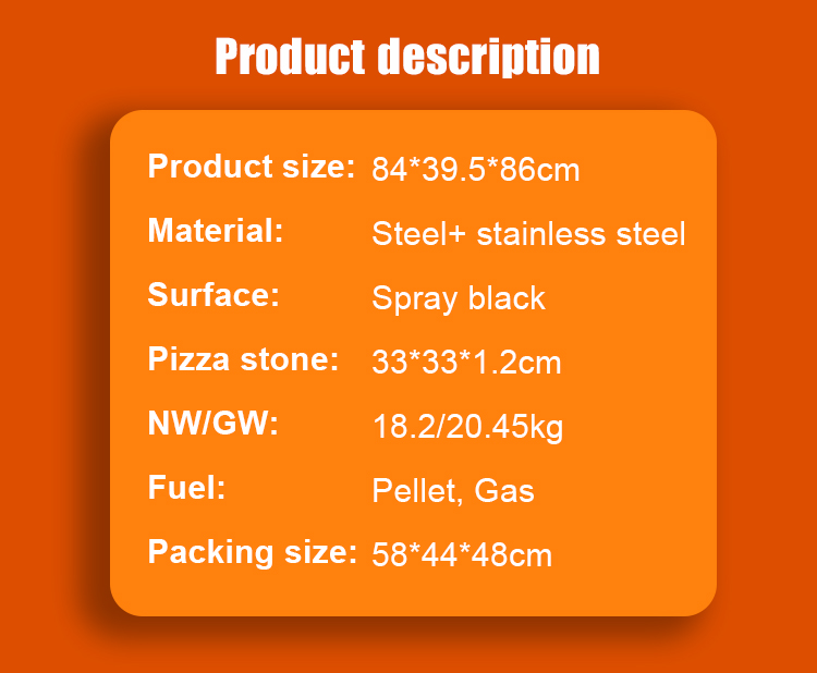 Freestanding Temprature Control Pizza Oven for Bakery Stove Top 84*39.5*86cm