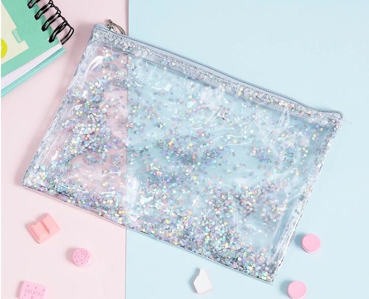 Window Makeup Cosmetic Bag Aluminum Foil Zip Lock EVA PVC Travel Accessorie