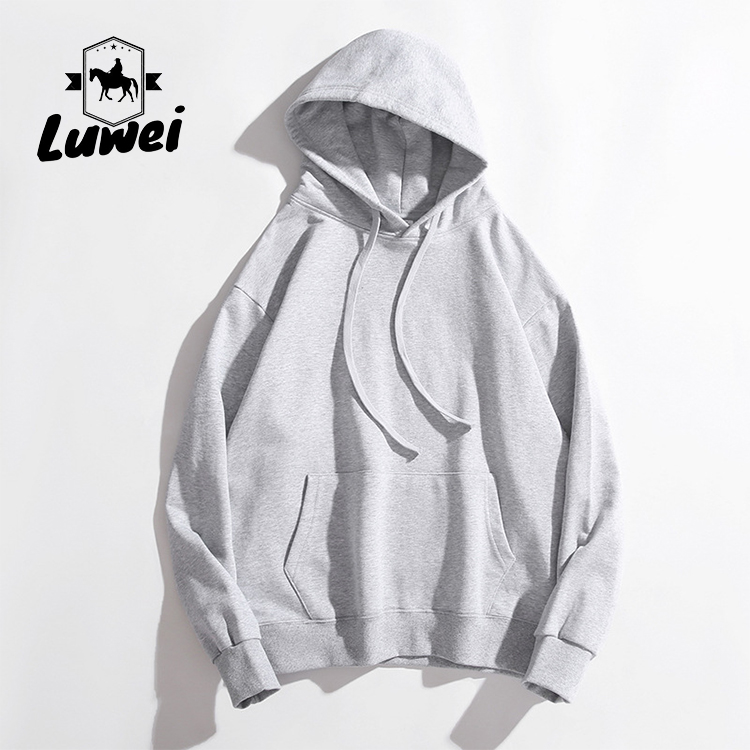 Moletons Cotton Sweatshirt Oversize Custom Gym Bulk Felpa Sports Premium Plain White Heavyweight Streetwear Hoodie