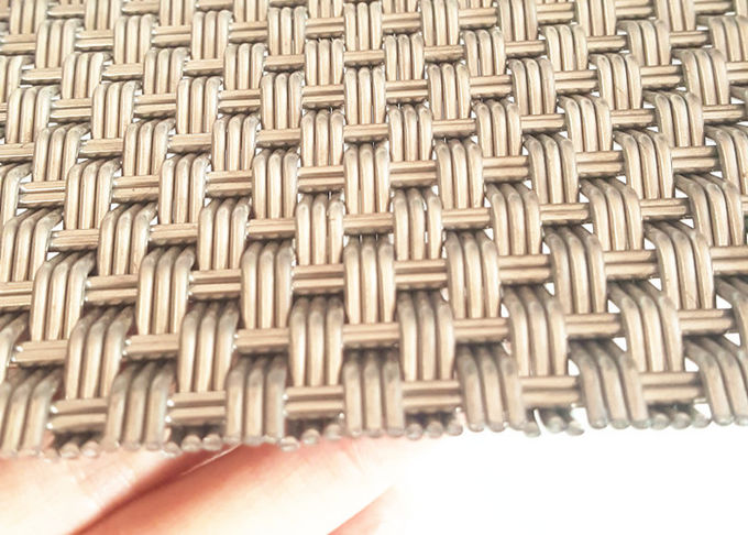 PVD Color Metal Frame Room Drivider With Steel Rigid Decorative Weave Fabric