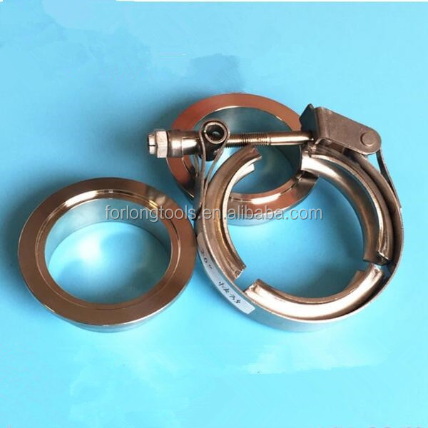 Sprint Car Universal Engines 2.5 Inch Stainless Steel Quick Release Vband Clamp with Two Flanges Range from 1.25 Inch to 6.00 Inch