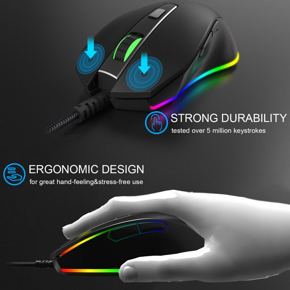 8000DPI CW60 50uA Wired Gaming Mouse For Laptop