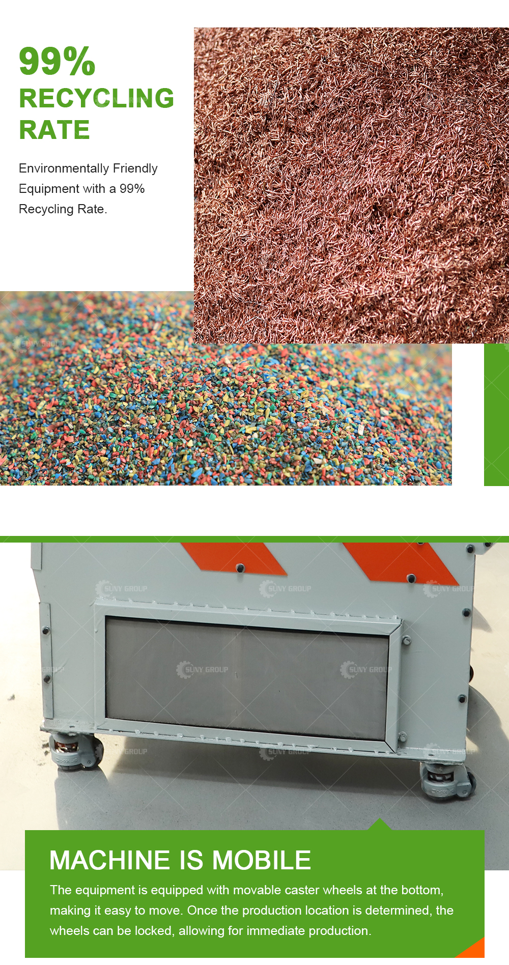 PLC Core Components Cable Wire Granulator for Scrap Telephone Wires Recycling Machine