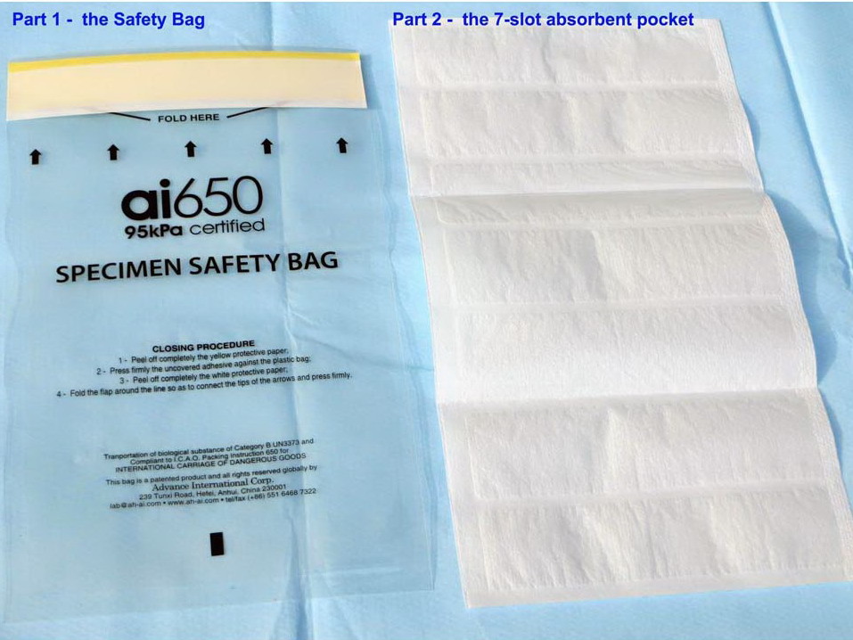 TPE Absorbent Meidcal Paper Autoclavable 95kPa Biohazard Bag