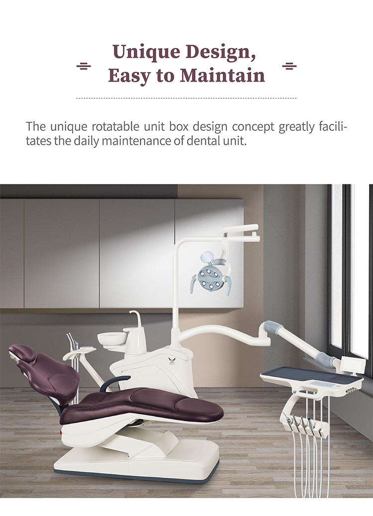 Class II Dental Unit Chair Grey With Rotatable Unit Box