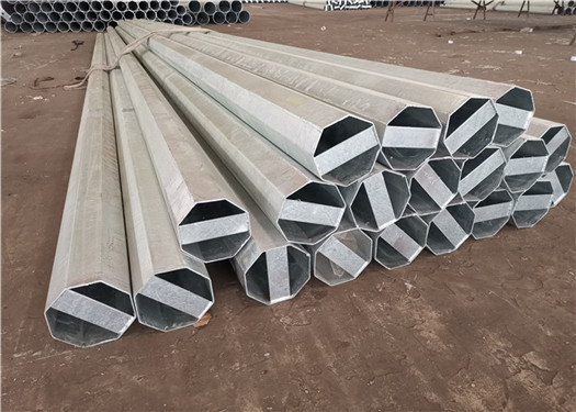 Hot Dip Galvanized Steel Power Pole , Electrical Transmission Poles 450 Dan Design Load