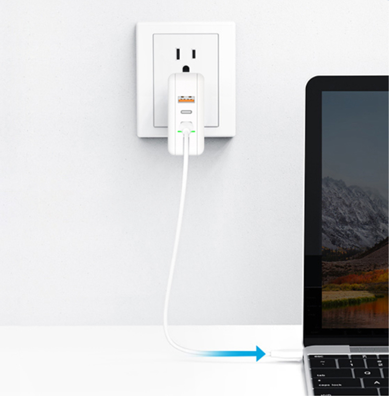 RoHS Changeable Plug 61W GAN Laptop Charger