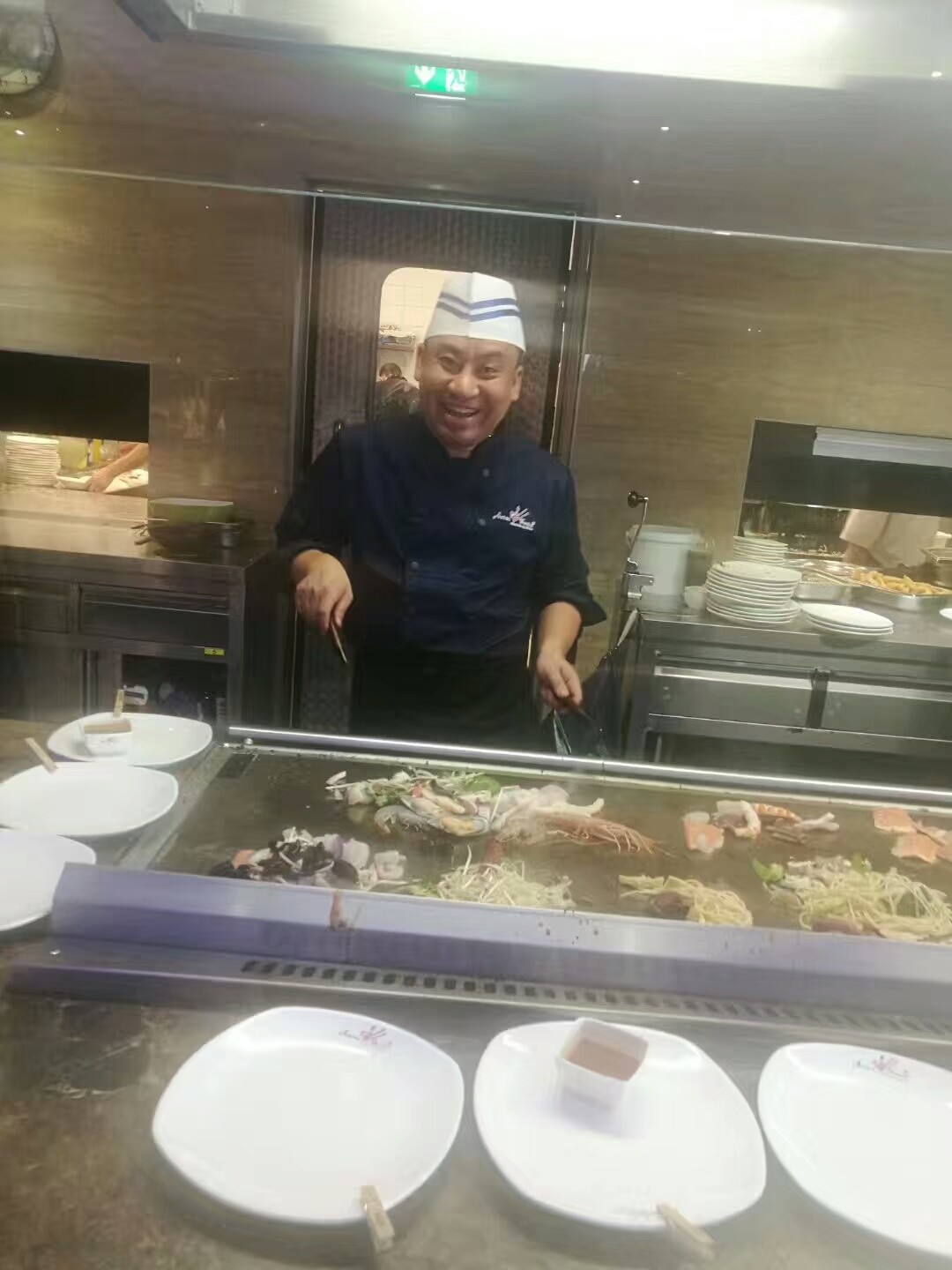 Teppanyaki Customize Commercial Buffet Equipment LPG Rectangle Teppanyaki Grill Iron Plate Surface