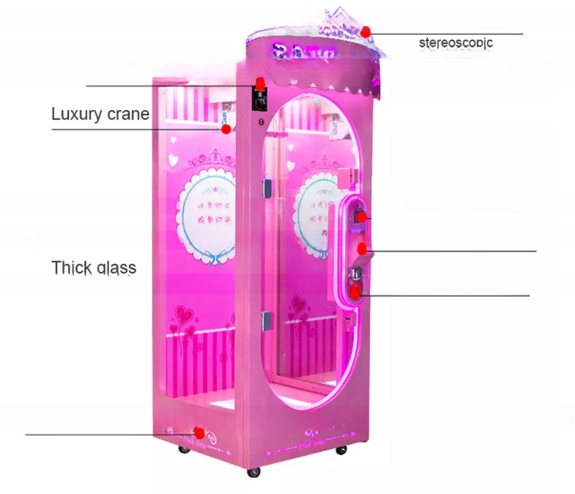 Commercial Transparent Glass Gift Prize Claw Stuffed Toys Crane Arcade Machine For Mall