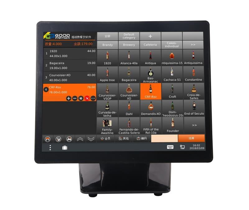 15 inch Capacitive Touch Screen Pos System for Cafeteria Win/Linux/Android All-in-One