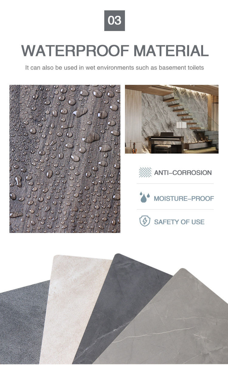 Bamboo Charcoal Fiber Marble PVC Wall Panels Anti Static Heat Insulation