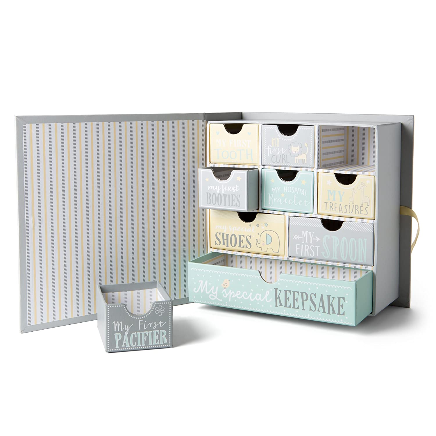 Preserve Your Baby's First Memories Handmade Keepsake Box with 9 Labeled Compartments