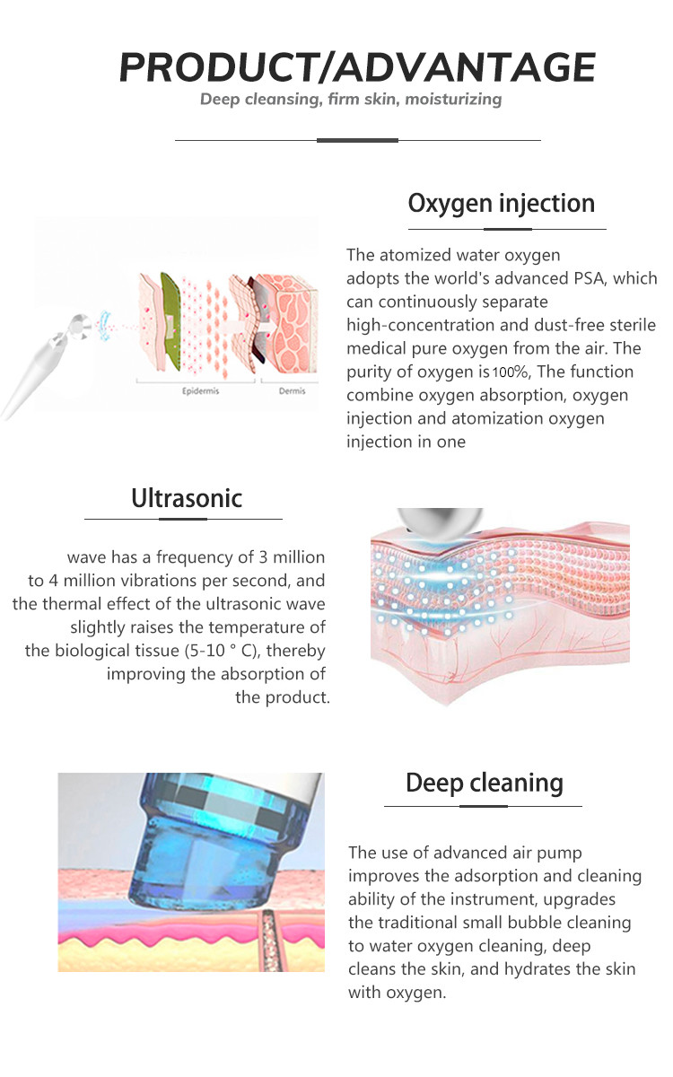 LF-825B 8 in 1 Multifunction Hydro Microdermabrasion Machine, Oxygen Facial Machine, PDT LED Beauty Salon Equipme