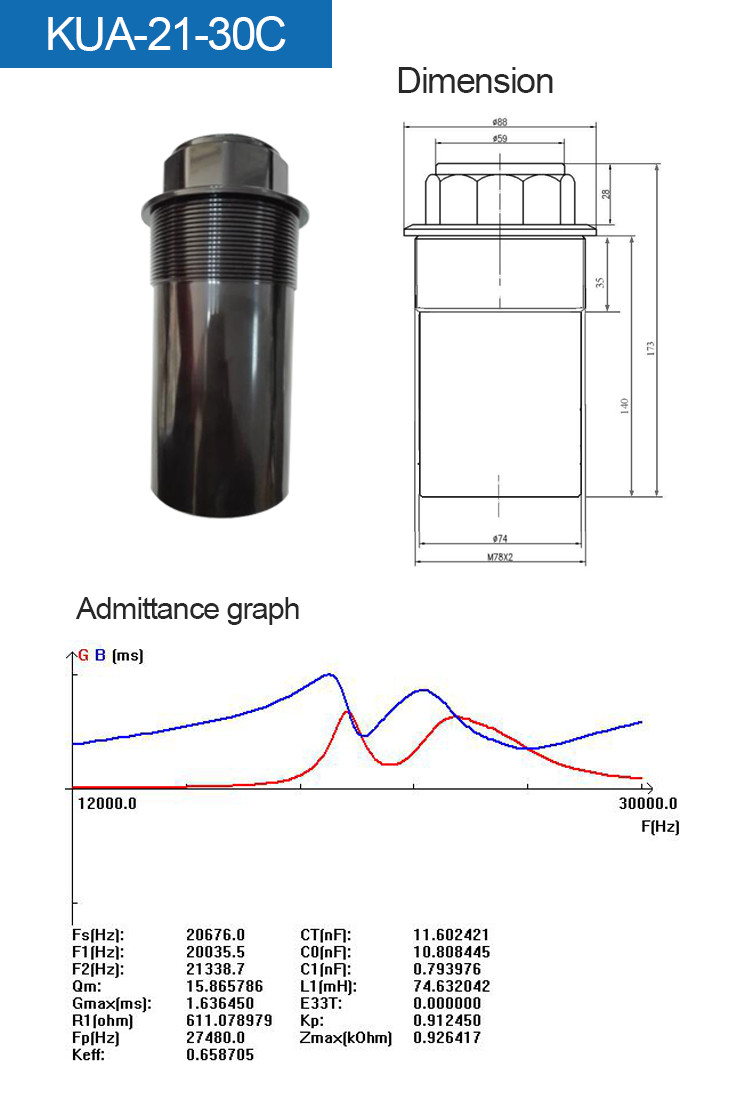 IP68 Ultrasonic Transducer Sensor High Resolution For Wind Speed Indicator