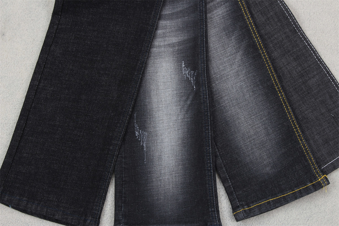 Sanforizing Crosshatch Denim Fabric Slub Full Stretch 160cm 10.3 Once Black