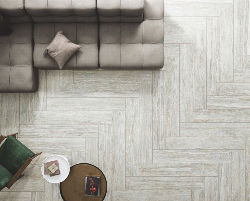 Moisture-Proof 150x900mm Gray And Brown Wooden Porcelain Strips For Home Decoration Non-Slip Inside Floor Strip