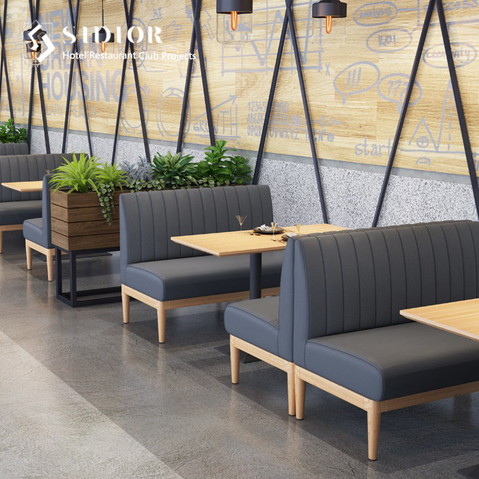 Restaurant & Hotel Couch Sofa, Club Booth Sofa, Lobby Couch, PU Leather Upholstery, High Density Foam