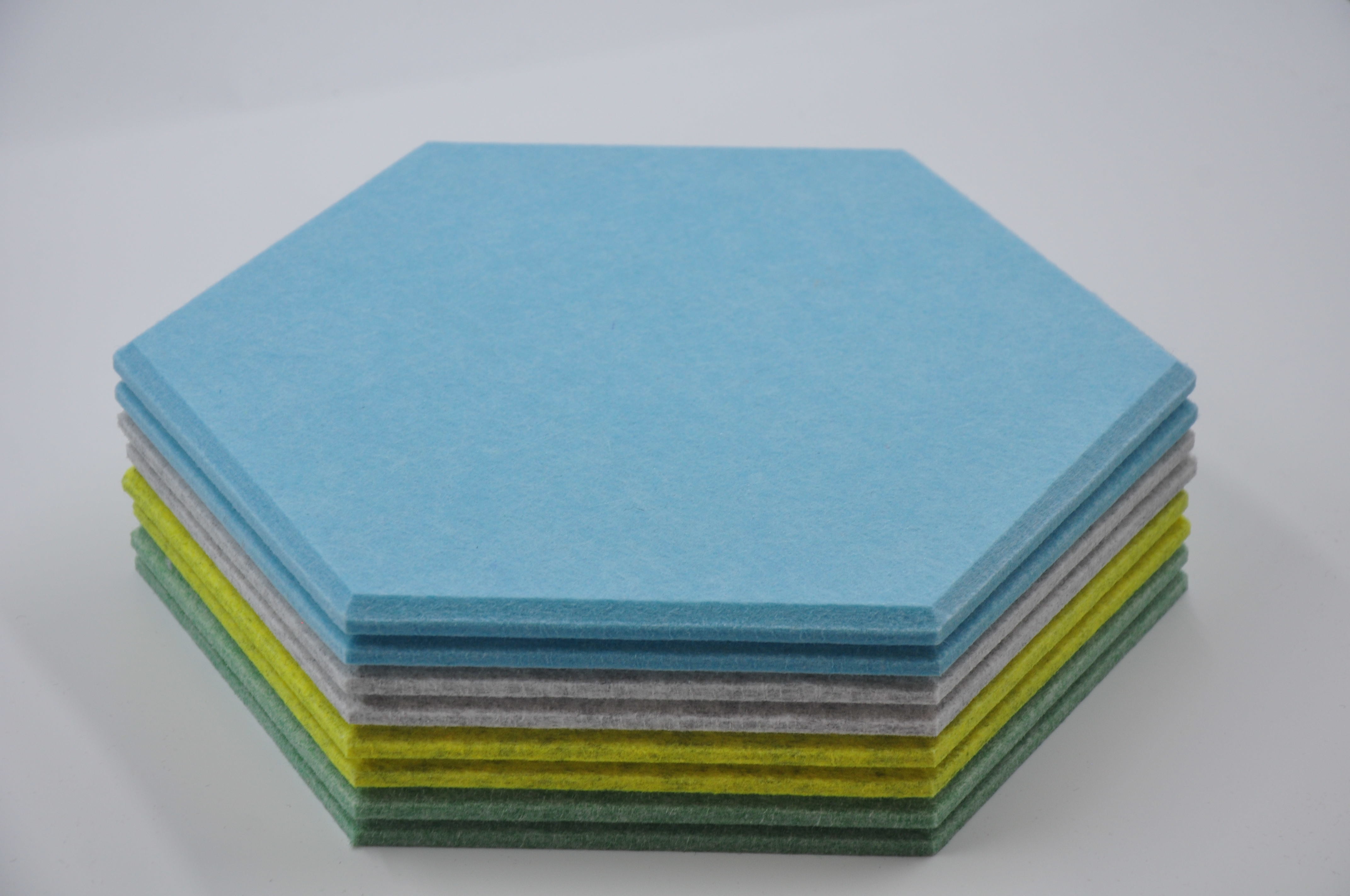 12mm Indoor Decorative Pet Felt Polyester Fiber Acoustic Hexagon Soundproof Panels