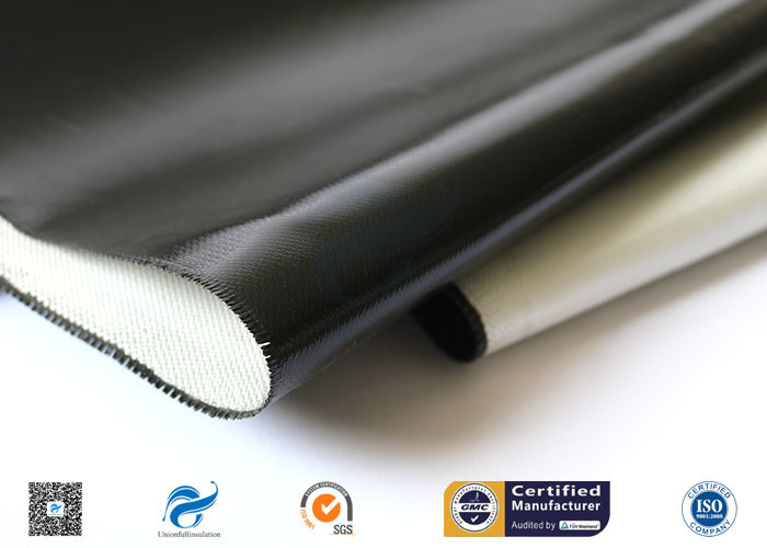 Custom Black Silicone Coated Fiberglass Fabric Heat Protection High Strength