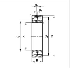 Spherical roller bearing 22214MB, 22214 MB (22214CA, 22214 CA, 22214E1, 22214EJ also available!)