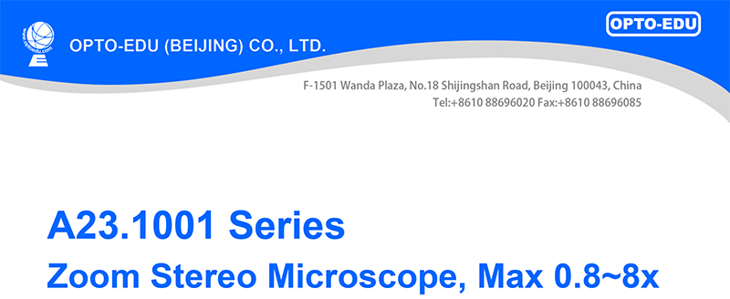 Inclined Head A23.1001 Stereo Zoom Binocular Microscope Max 0.8~8x