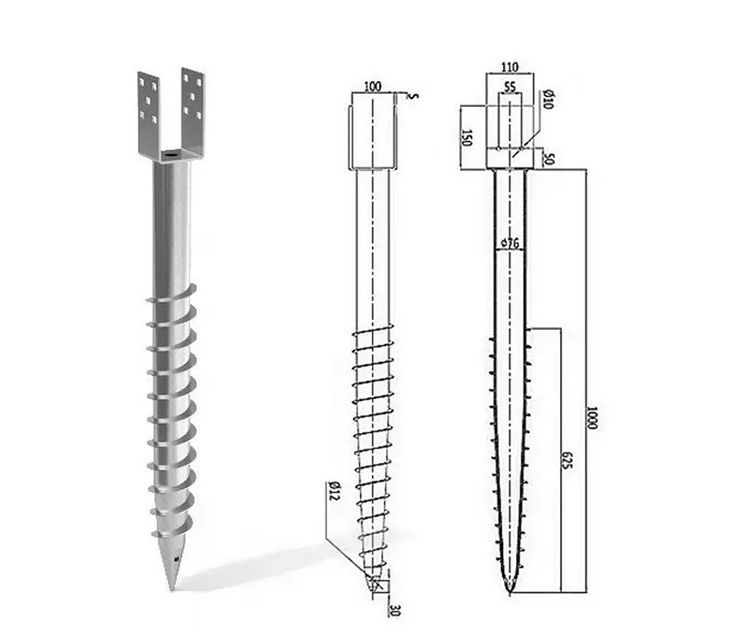 U Shape Galvanized Steel Ground Screw Pile