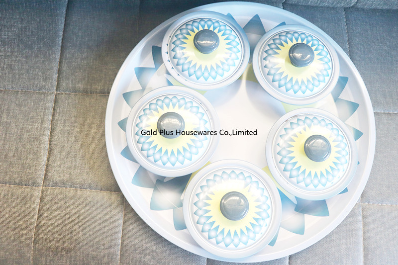Metal steel bowl set with tray high quality candy bowl serving bowl with tray for home hotel and restaurant
