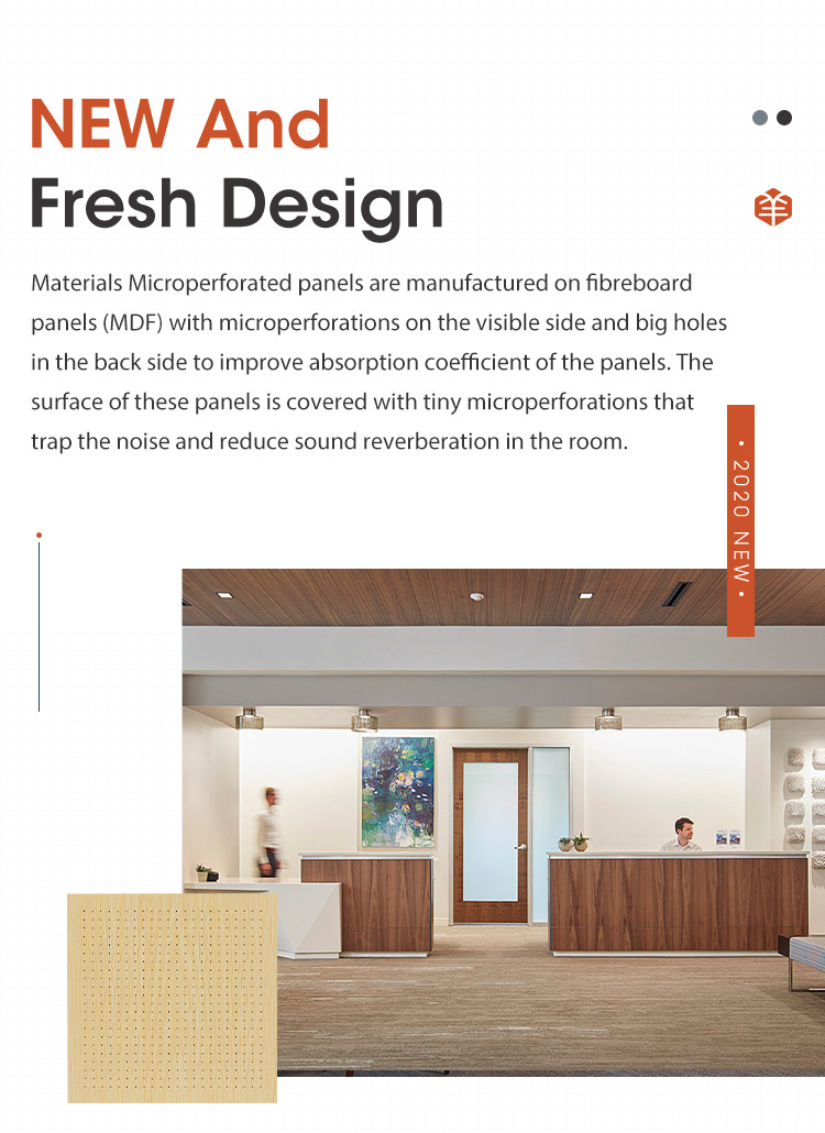 Micro Perforated Acoustic Wood Wall Panels Sound Barrier Sheets 1200X600 2400x1200mm