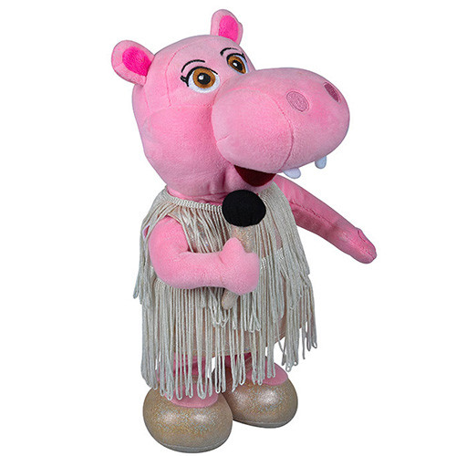Unwashable Cute Plush Dolls Musical Hippo Design Embroidery Logo 12 Inch