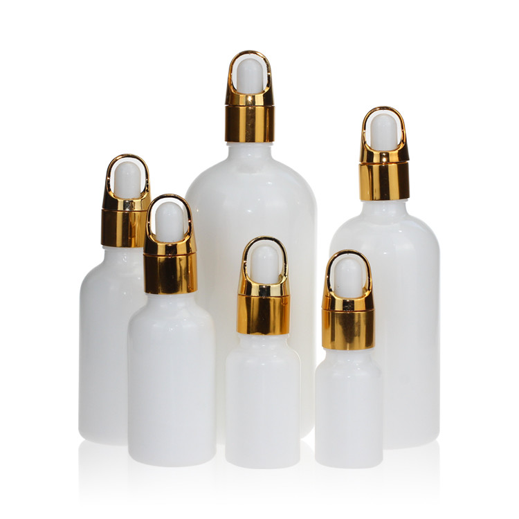 15ml Oil Dropper Glass Bottle Empty White Porcelain Cosmetic Containers