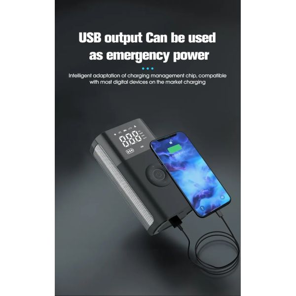 Portable Emergency Tire Inflator Smart Digital Air Pump With LED Light