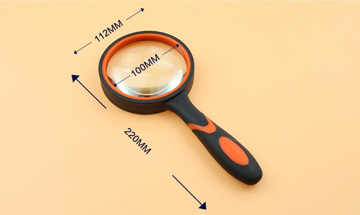Customized Large Glass Magnifier , Durable Illuminated Hand Magnifier Easy Operation