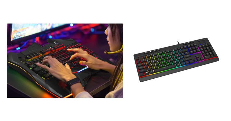 RGB Backlit Mechanical Gaming Keyboard, 104-Key, FN Function, High Keycap Gap Lighting, 10M Click Life, 1.5M Cable
