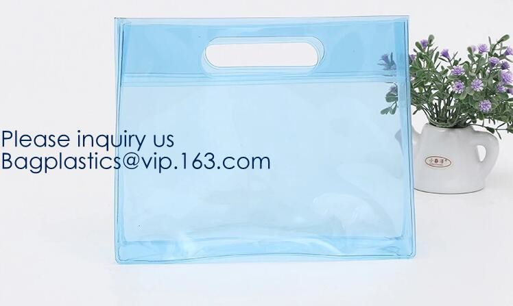 Waterproof All Over Printing PVC Coating Tote Shoulder Fabric Shopping Bag With Gusset And Lining,Jelly Clear Plastic PV