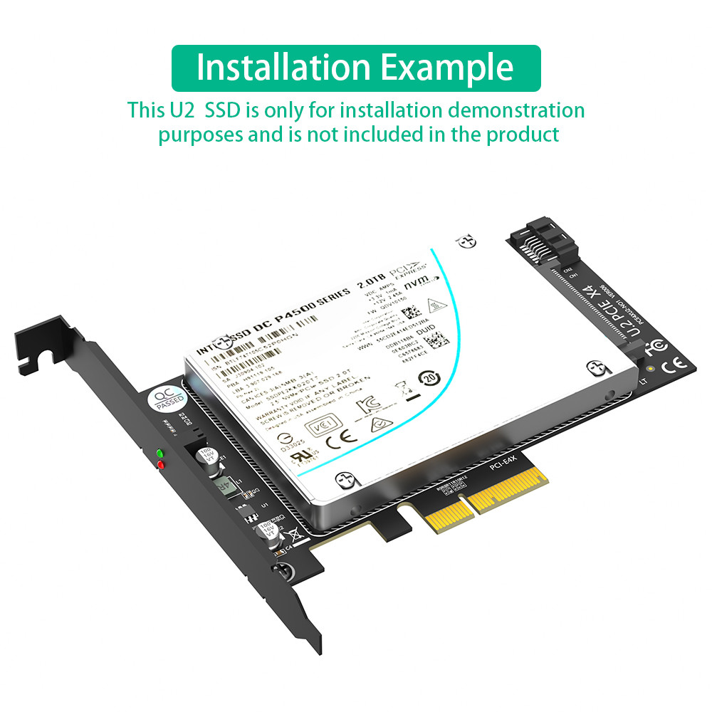 PCI-E Riser 3.0 4X To U.2 SFF-8639 Adapter SSD To PCI Express Card 2.5" SATA