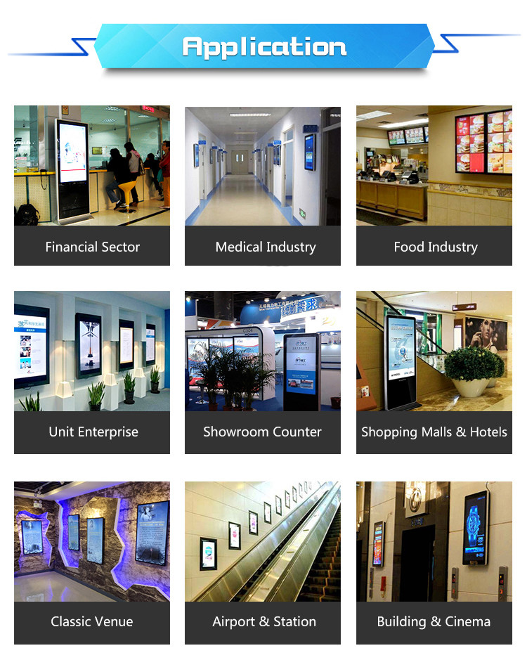 55 Inch Indoor Floor Standing Win10 Touch Screen Kiosk Advertising Screen Totem