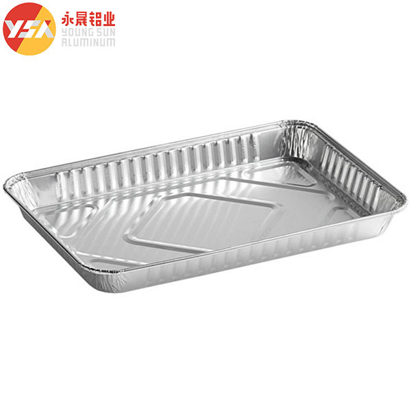 Foil Food Packaging Aluminum Foil Tray Silver PET Rectangle Accepted