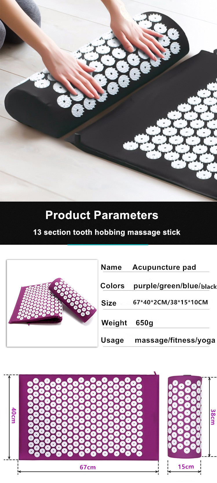37*15*10cm Eco Massage Acupressure Yoga Mat Anti Tear Acupressure Massage Pillow