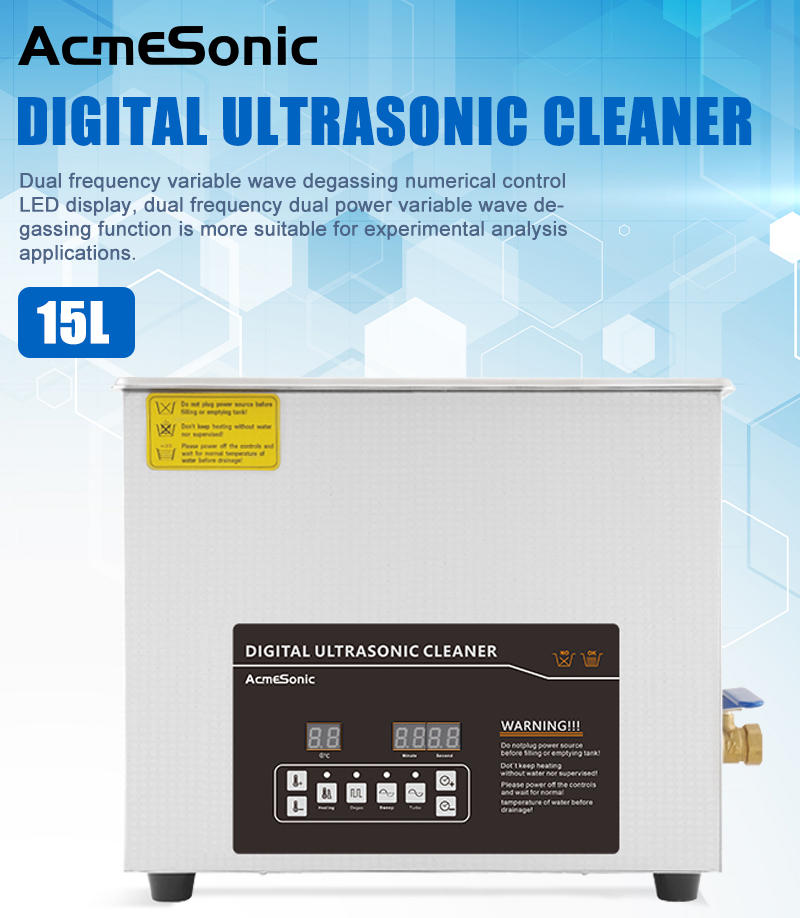 15L Ultrasonic Washing Machine Cleaner Dual Frequency For Bicycle Chain Clean