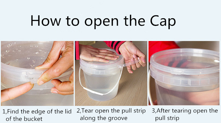 Eco-friendly Plastic Bucket With Handle for 1 Gallon Washing Powder Detergent Storage