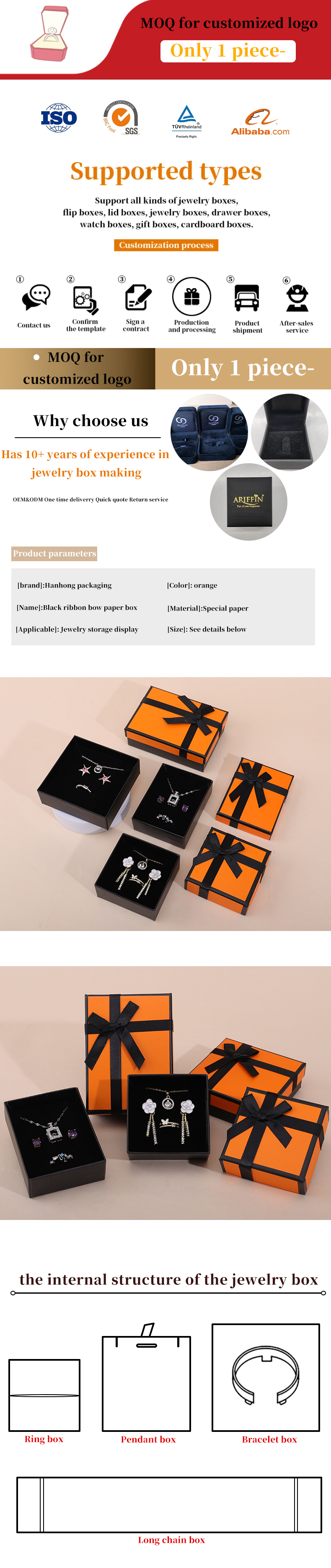 Wholesale manufacturing hign end Jewellery Box packaging Personalized Custom logo Luxury Necklace Bracelet Earring Ring jewelry Set Packaging