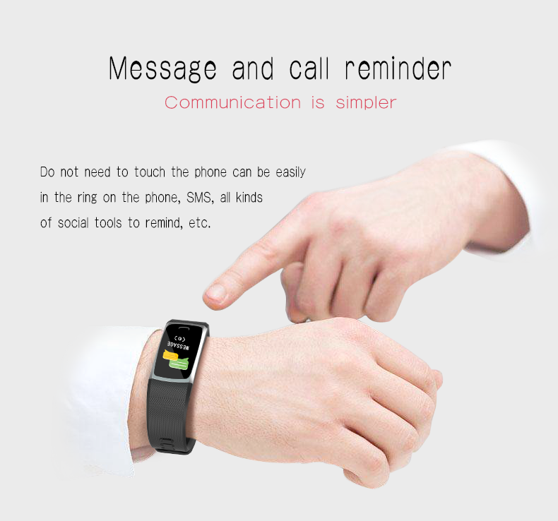 90mah Battery Capacity Smart Sport Watch Real Time Blood Pressure Monitoring