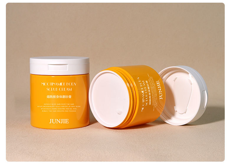 Factory Eco-friendly PET Cosmetic Lotion Jar Customizable For Cotton Pad Body Lotion 250ml To 700ml Body Scrub Jar Set