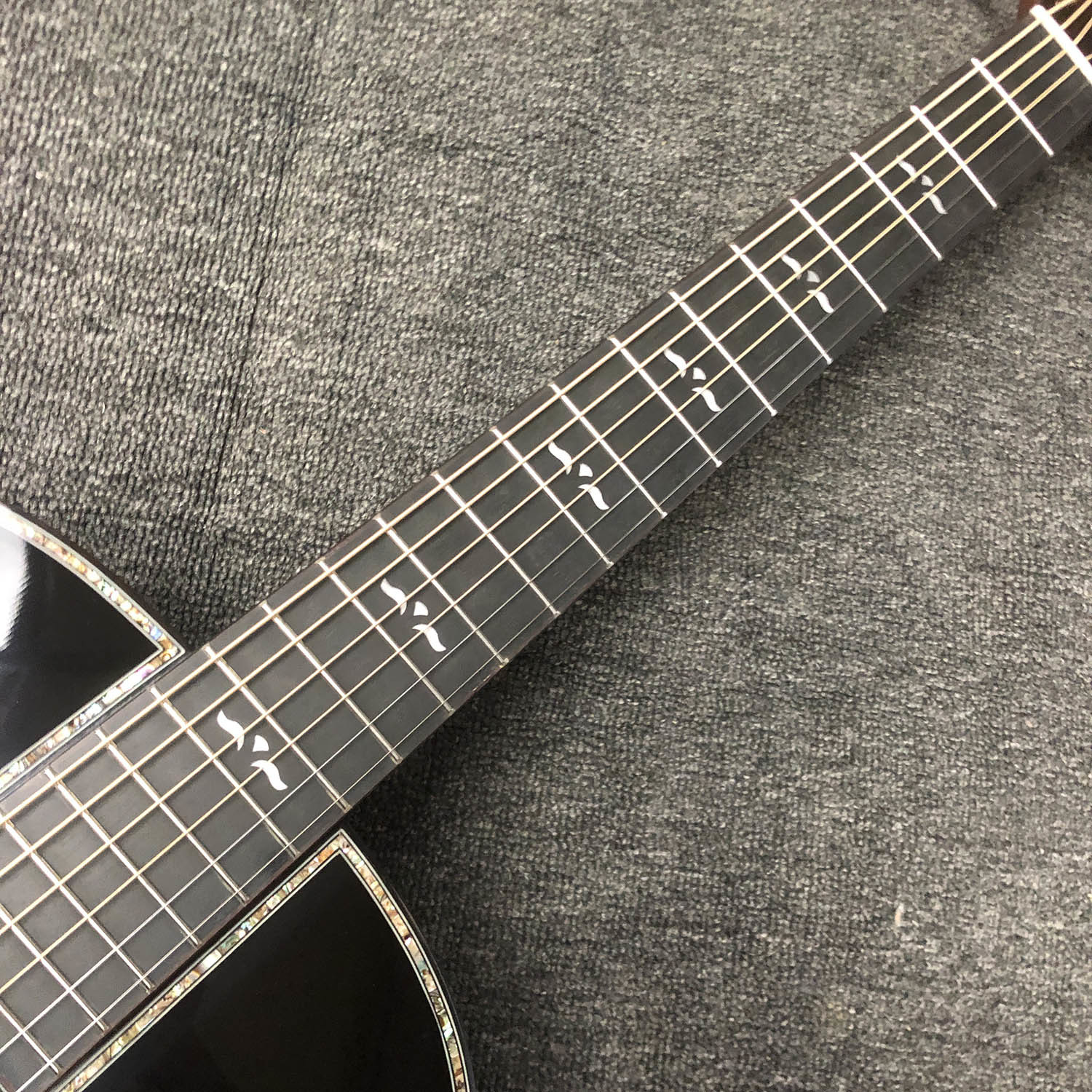 Custom O Body 39 Inch Abalone Binding Sunburst Color Acoustic Guitar Accept Guitar, Amp, Pedal OEM