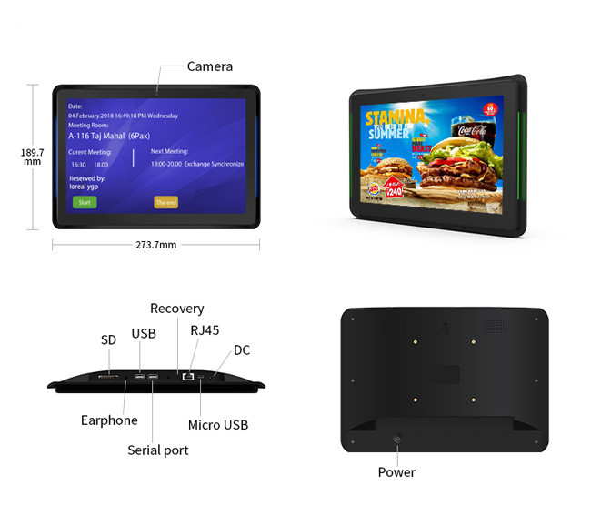 NFC Optional 10.1'' POE Android Tablet With 10 Point Capacitive Touch