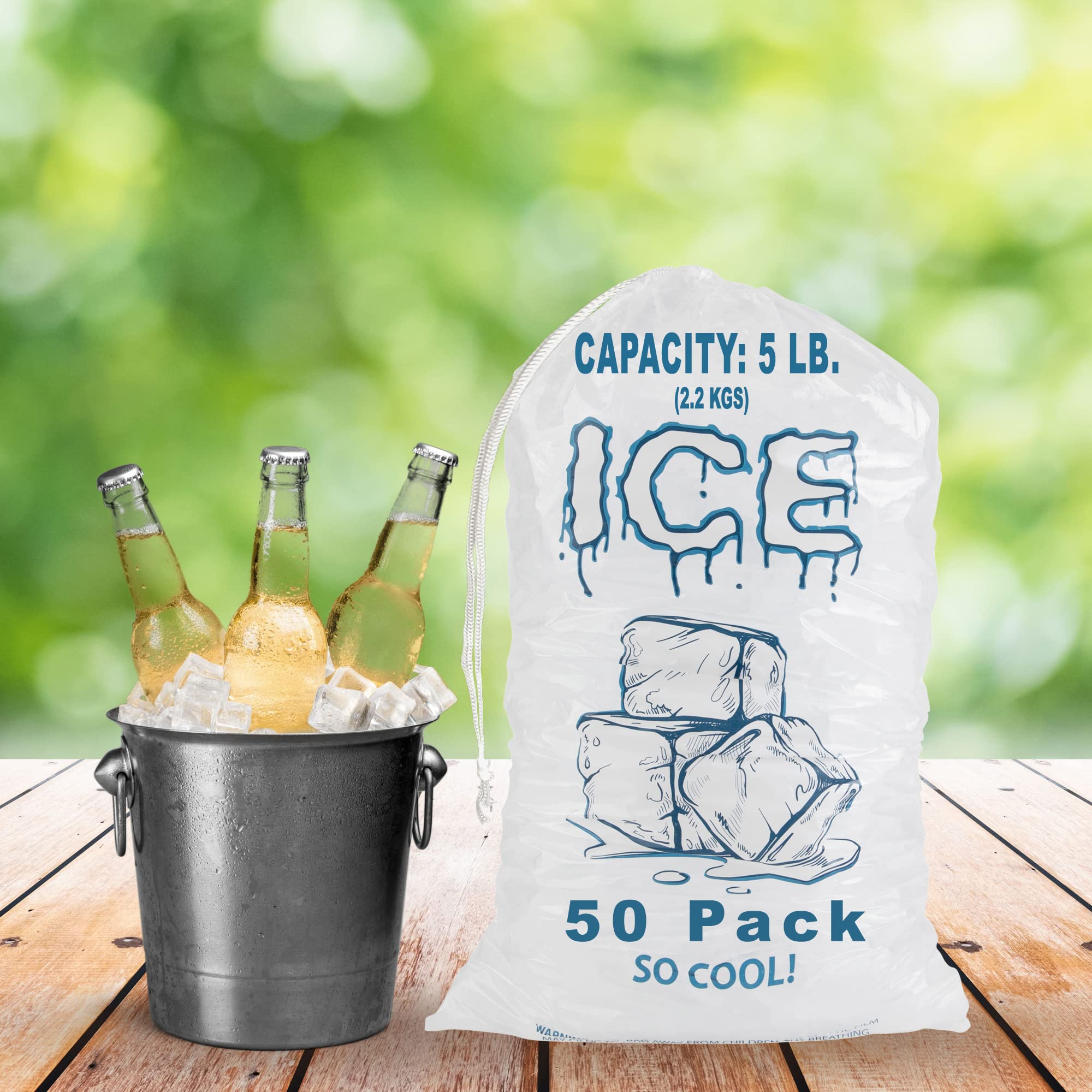 10 Lb Customized Durable Reusable Biodegradable Plastic Ice Bags for Ice Cube Storage